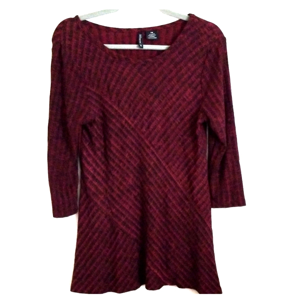 Maroon colored asymmetric women's tunic